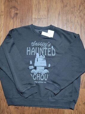 American Eagle Outfitters Black Snoopy Haunted Ghoul Sweatshirt